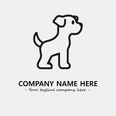 Dog illustration black and white for logo company vector image
