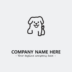 Obraz premium Dog illustration black and white for logo company vector image 