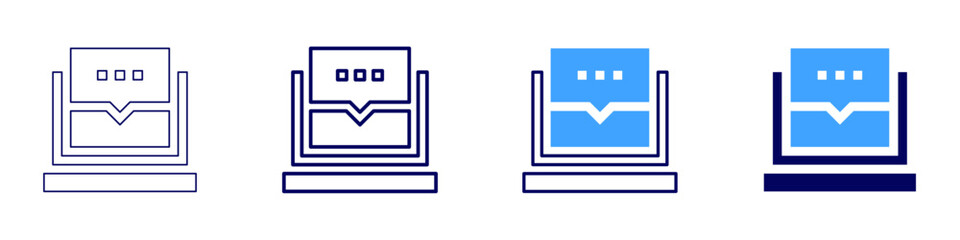 Laptop shortcut icon in 4 different styles. Thin Line, Line, Bold Line, Duotone. Duotone style. Editable stroke