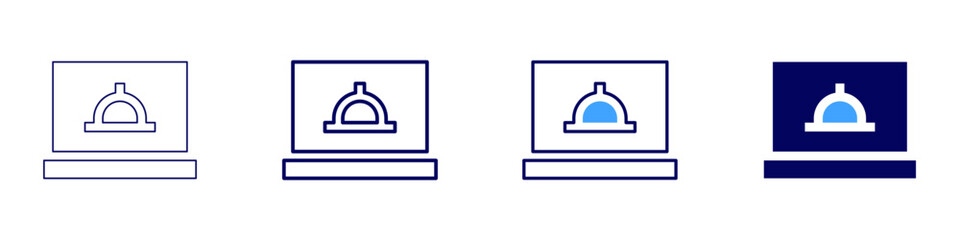 Laptop simulator icon in 4 different styles. Thin Line, Line, Bold Line, Duotone. Duotone style. Editable stroke