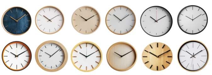 set of round wall clocks
