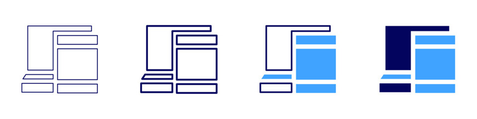 Laptop student icon in 4 different styles. Thin Line, Line, Bold Line, Duotone. Duotone style. Editable stroke