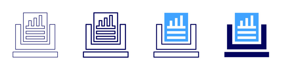 Laptop variant icon in 4 different styles. Thin Line, Line, Bold Line, Duotone. Duotone style. Editable stroke