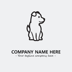 Dog illustration black and white for logo company vector image
