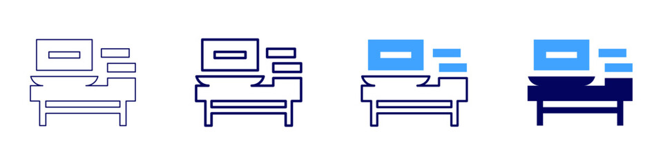 Laptop wallpaper icon in 4 different styles. Thin Line, Line, Bold Line, Duotone. Duotone style. Editable stroke