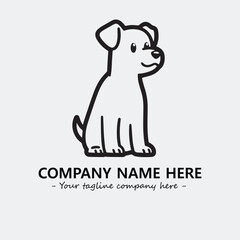 Dog illustration black and white for logo company vector image
