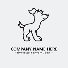 Dog illustration black and white for logo company vector image
