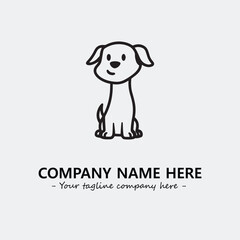 Dog illustration black and white for logo company vector image
