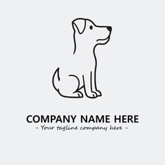 Dog illustration black and white for logo company vector image
