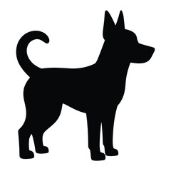 Dog silhouette vector art illustration on a white background.