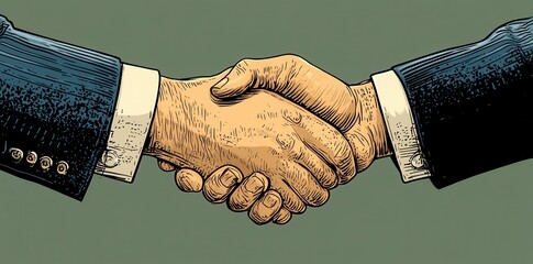 Businesspeople handshake agreement partnership