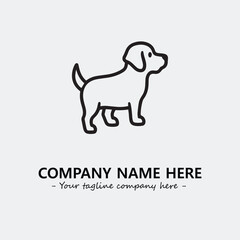 Dog illustration black and white for logo company vector image
