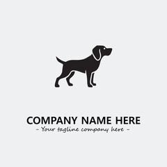 Dog illustration black and white for logo company vector image
