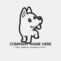 Dog illustration black and white for logo company vector image
