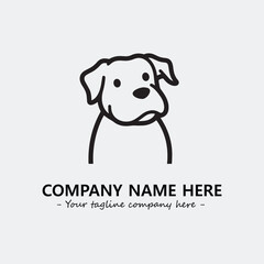 Dog illustration black and white for logo company vector image
