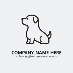 Dog illustration black and white for logo company vector image
