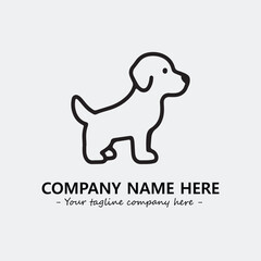 Dog illustration black and white for logo company vector image

