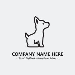 Dog illustration black and white for logo company vector image
