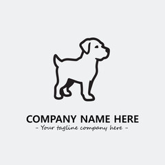Dog illustration black and white for logo company vector image
