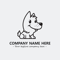 Dog illustration black and white for logo company vector image
