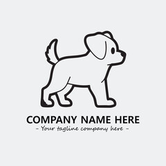 Dog illustration black and white for logo company vector image
