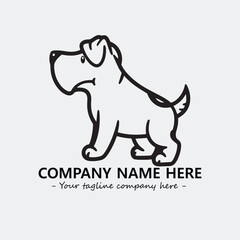 Dog illustration black and white for logo company vector image

