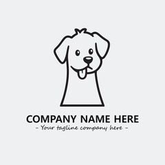 Dog illustration black and white for logo company vector image
