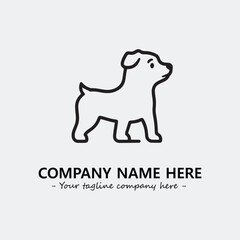 Dog illustration black and white for logo company vector image
