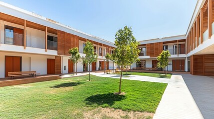 Modern residential complex with courtyard