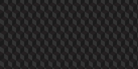 Minimal abstract dark black background from cubes vector art. Geometric tiles and mosaic creative stylish seamless pattern block cube background. minimal hexagon Cubes mosaic shape vector design	