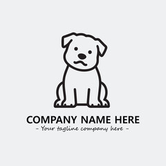 Dog illustration black and white for logo company vector image
