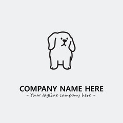 Dog illustration black and white for logo company vector image
