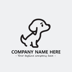 Dog illustration black and white for logo company vector image
