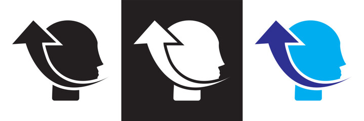 Personal growth icons. Vector for websites, mobile interfaces, presentations, banner, visual branding etc. Vector illustration. isolated on white and black background. EPS 10