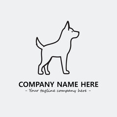 Dog illustration black and white for logo company vector image
