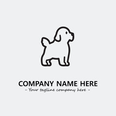 Dog illustration black and white for logo company vector image
