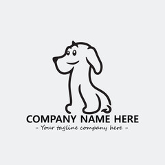 Dog illustration black and white for logo company vector image
