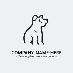 Dog illustration black and white for logo company vector image
