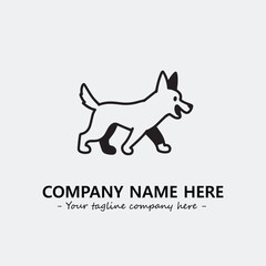 Dog illustration black and white for logo company vector image
