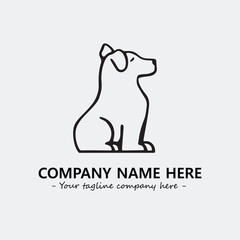 Dog illustration black and white for logo company vector image
