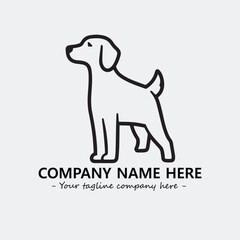 Dog illustration black and white for logo company vector image
