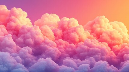 Pink Orange Purple Fluffy Clouds Sunset Sky
