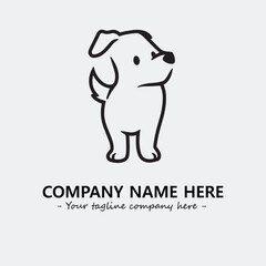 Dog illustration black and white for logo company vector image
