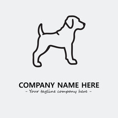 Dog illustration black and white for logo company vector image
