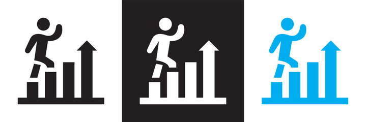 Personal growth icons. Vector for websites, mobile interfaces, presentations, banner, visual branding etc. Vector illustration. isolated on white and black background. EPS 10