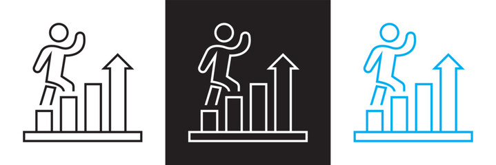 Personal growth icons. Vector for websites, mobile interfaces, presentations, banner, visual branding etc. Vector illustration. isolated on white and black background. EPS 10