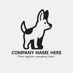 Dog illustration black and white for logo company vector image
