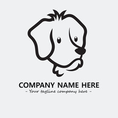 Dog illustration black and white for logo company vector image
