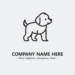 Dog illustration black and white for logo company vector image
