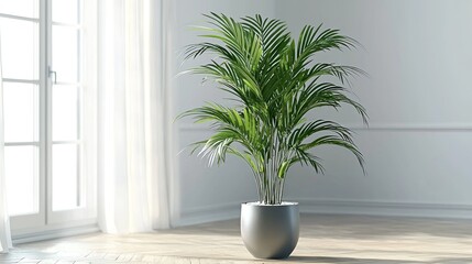 Fototapeta premium Indoor palm plant in modern room